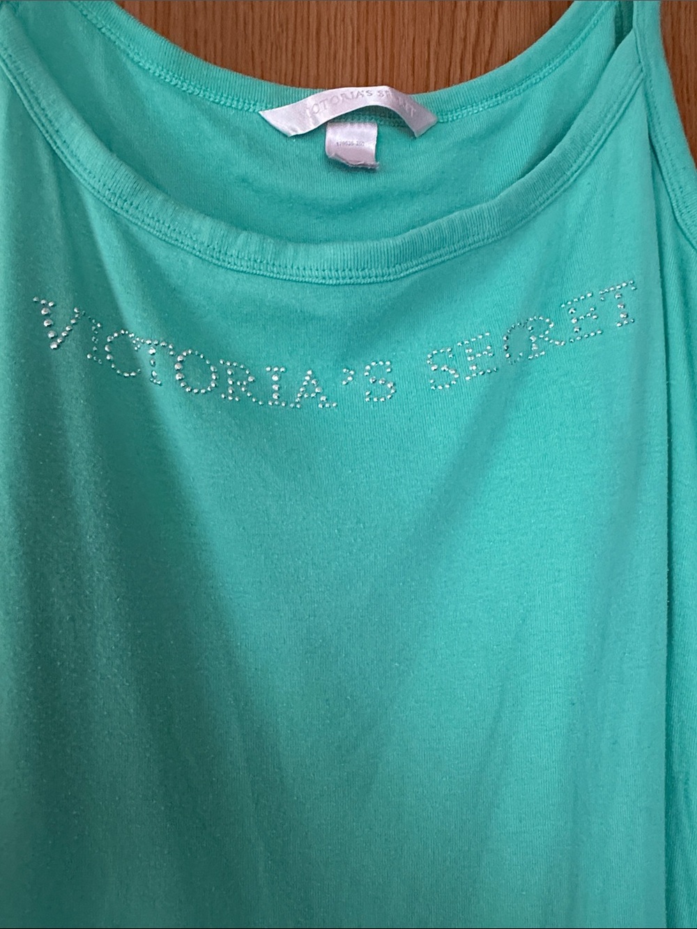Y2K Victoria's Secret mint green sleep dress with Rhinestone Logo